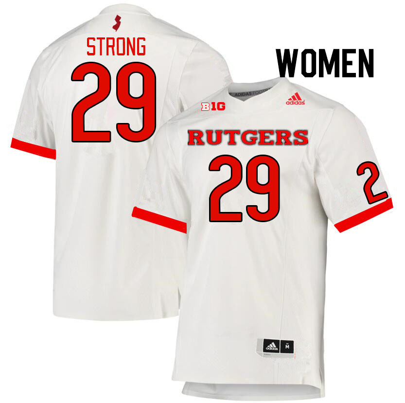 Women #29 Ian Strong Rutgers Scarlet Knights College Football Jerseys Stitched Sale-White